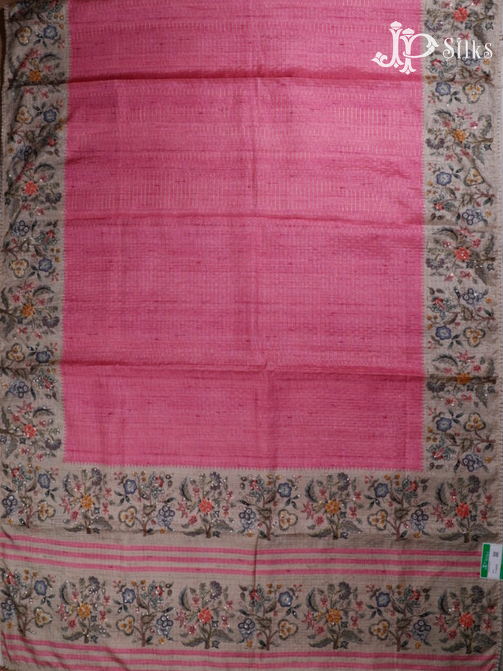 Onion Pink Semi Tussar saree -G611-view6