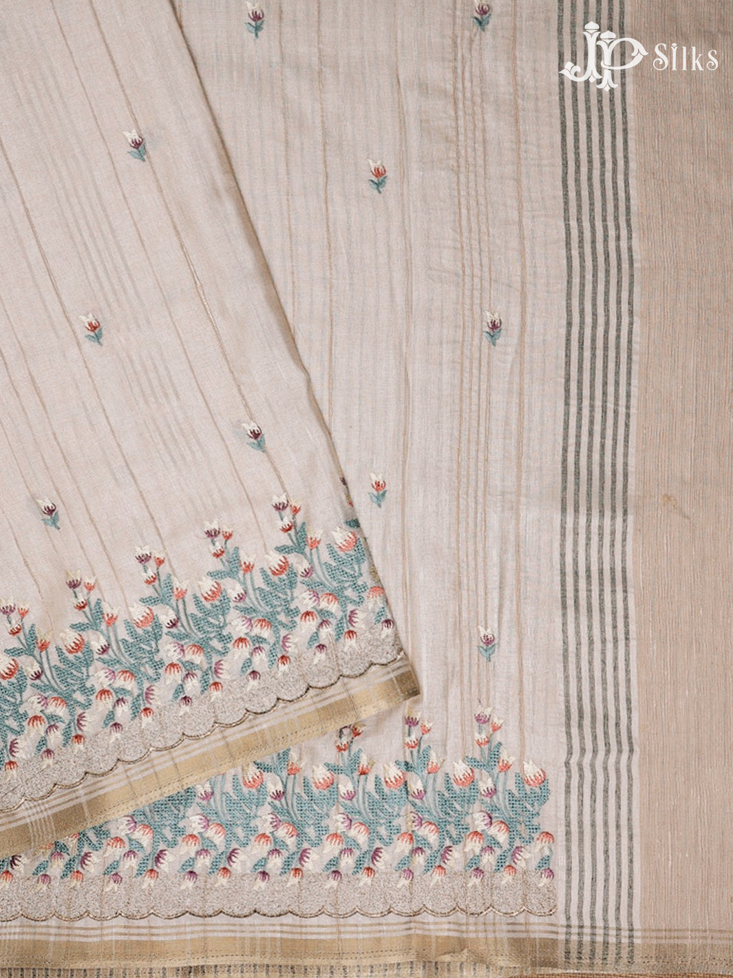 Off-White Semi Tussar Saree - G182