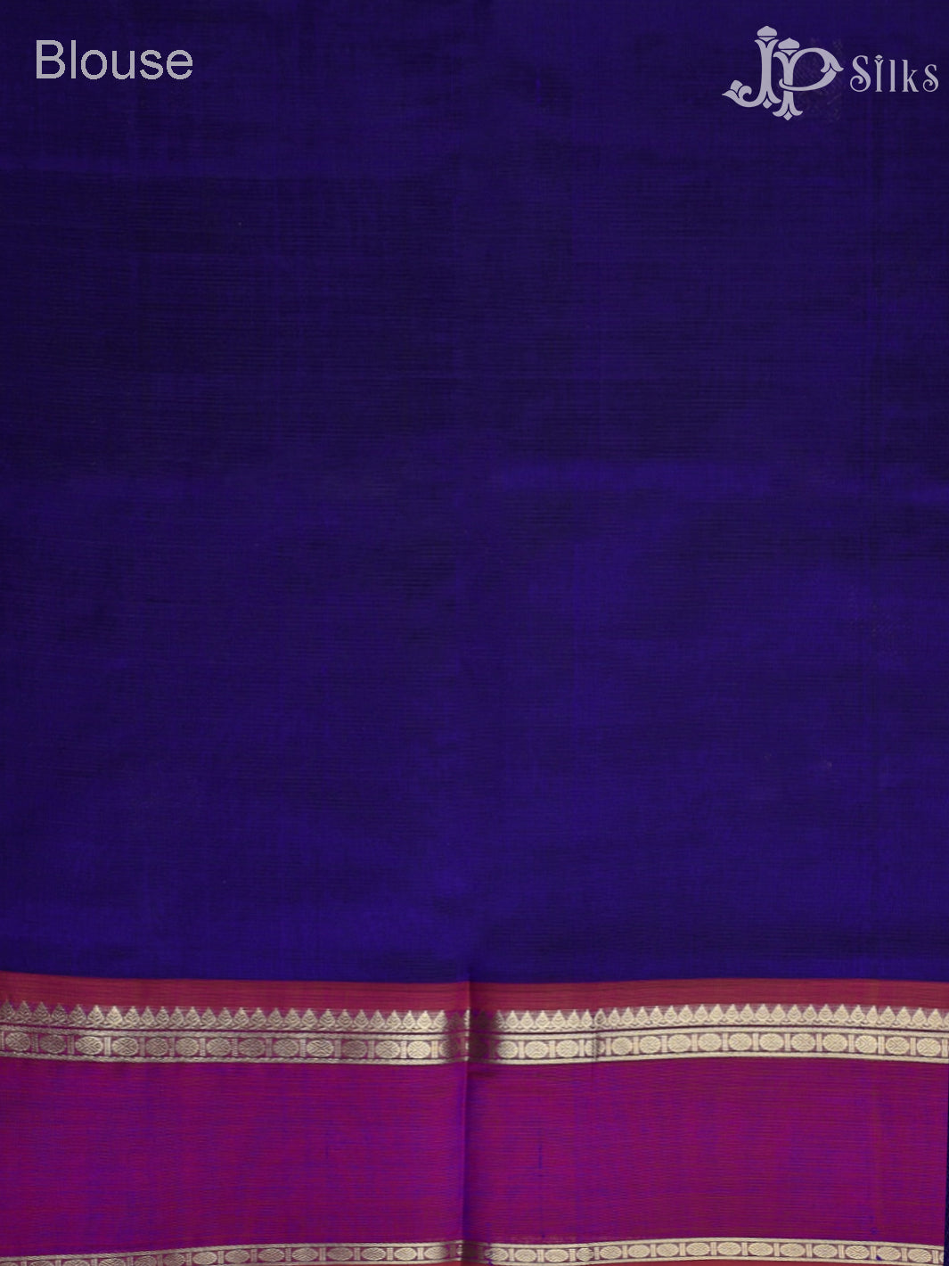 Ink Blue with Magenta Silk Cotton Saree - D9784 - View 7