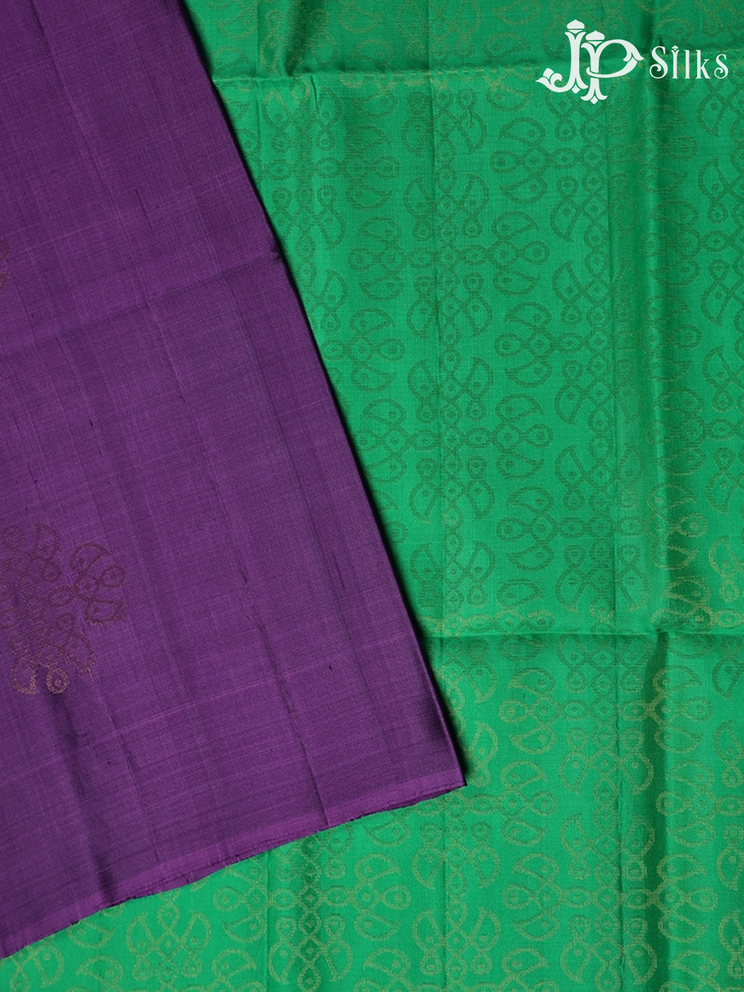 Dark Lavender with Teal Green Soft Silk Saree - E4533 - View 2