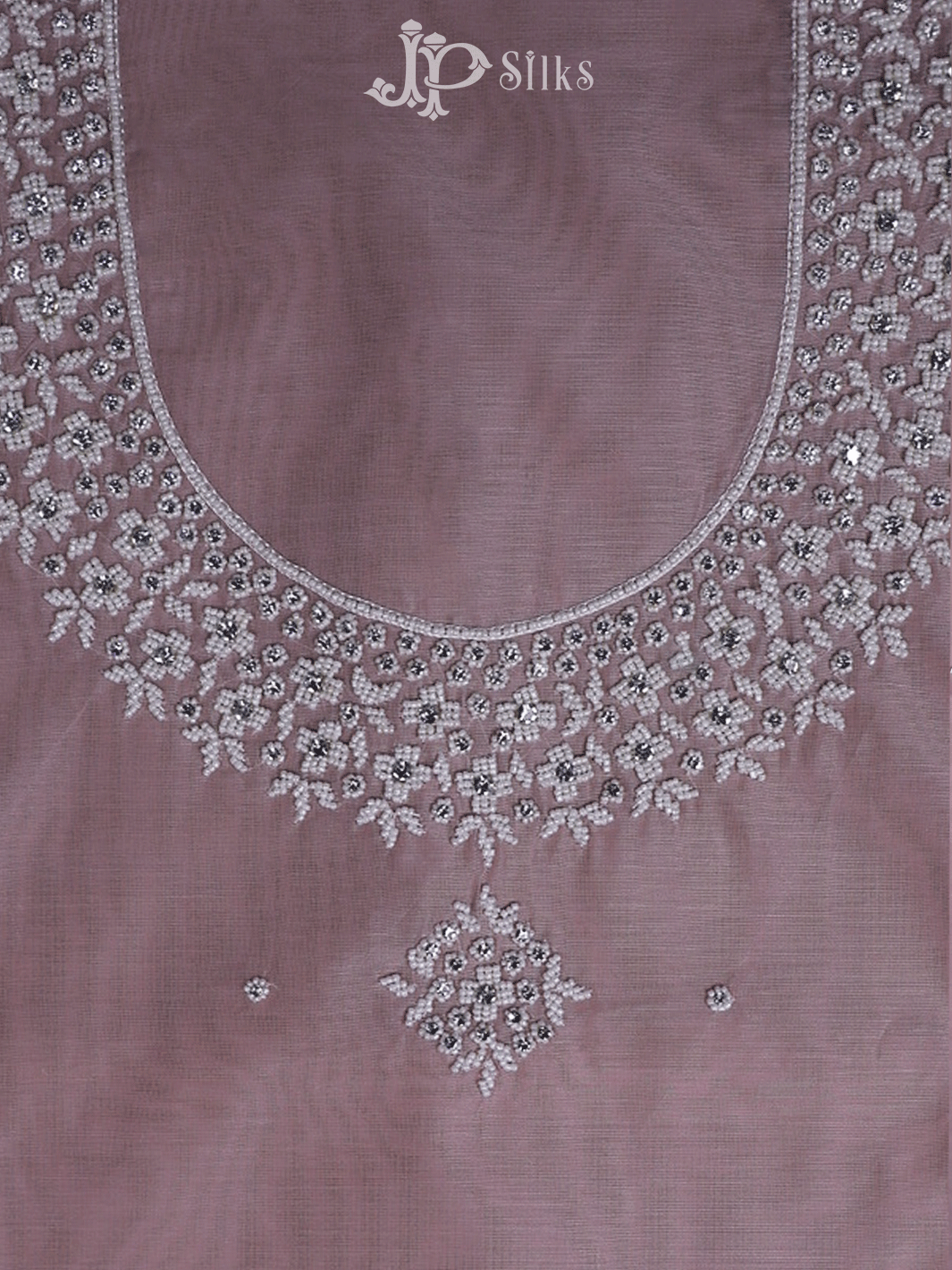 Pinkish Grey Sem Organza Unstitched Chudidhar Material Set - D7105