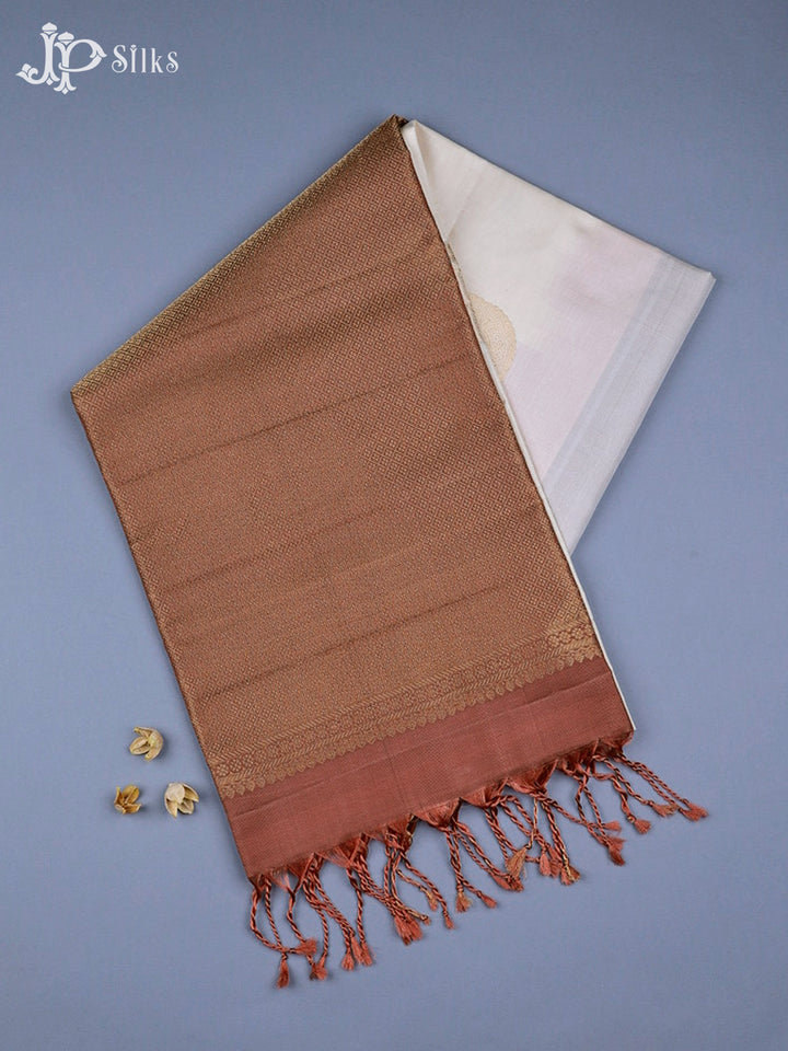 Beige and Light Brown Soft Silk Saree - F2746