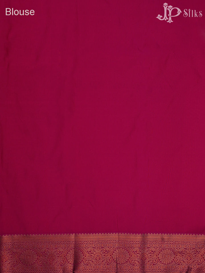 Half White with Rani Pink Art Silk Saree - F2414 - View 6