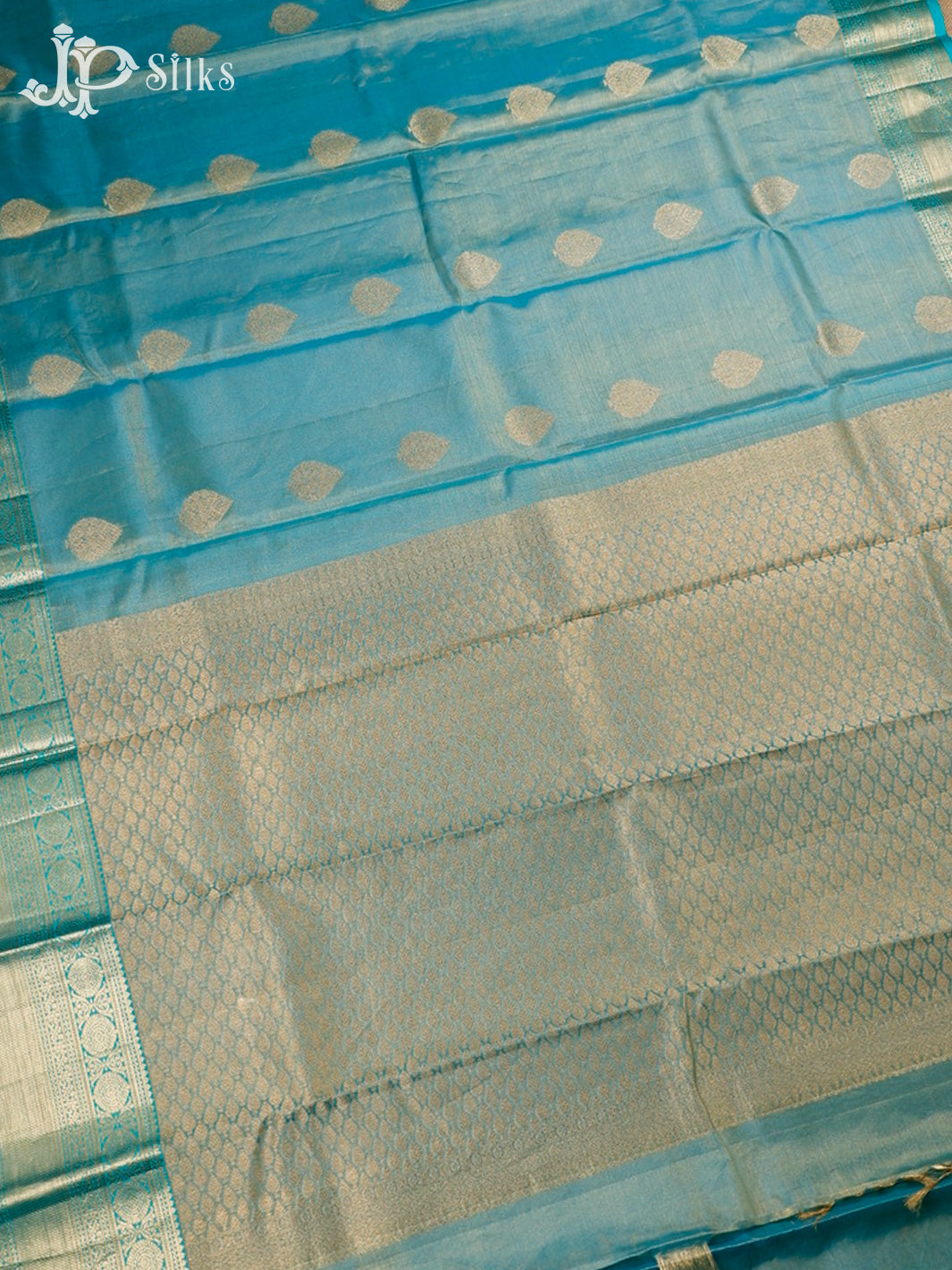 Pastel Blue Kanchipuram Tissue Fancy Silk Saree - F3570