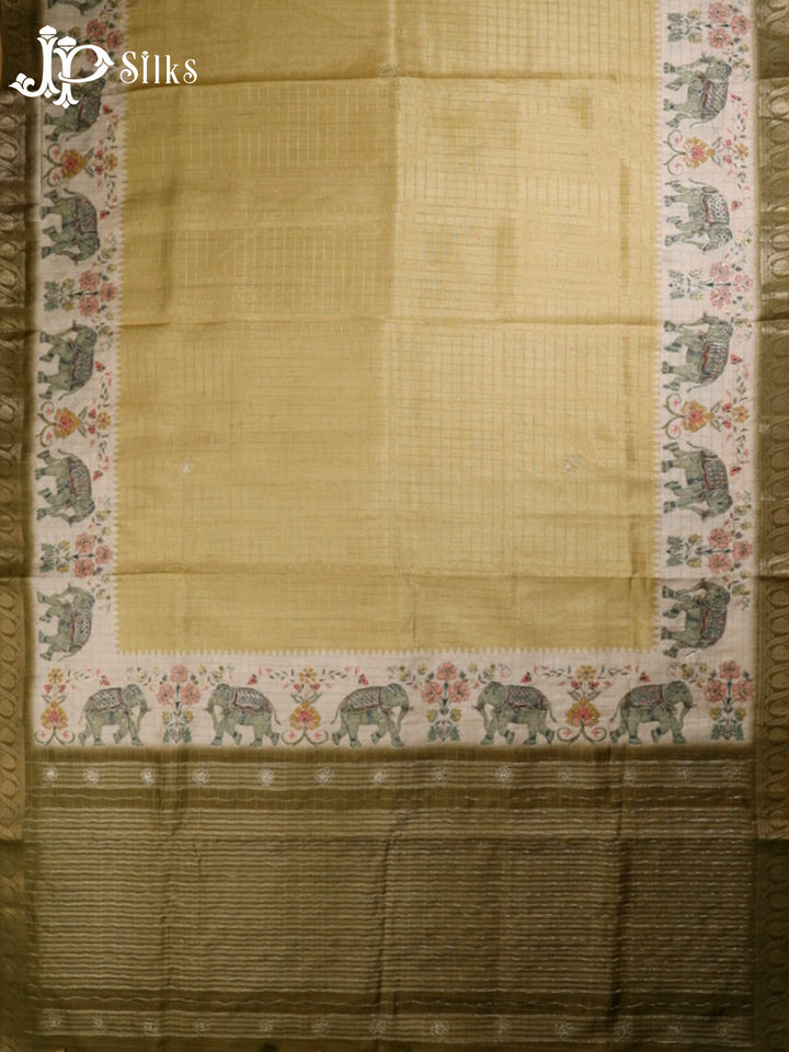 Light Greenish Brown Semi Tussar Saree - G609-view6