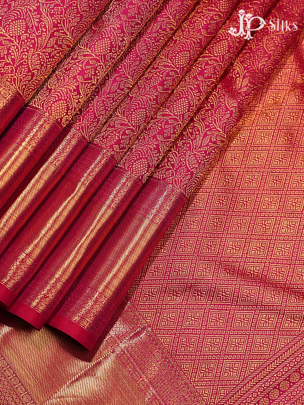 Reddish Pink Kanchipuram Silk Saree - G859