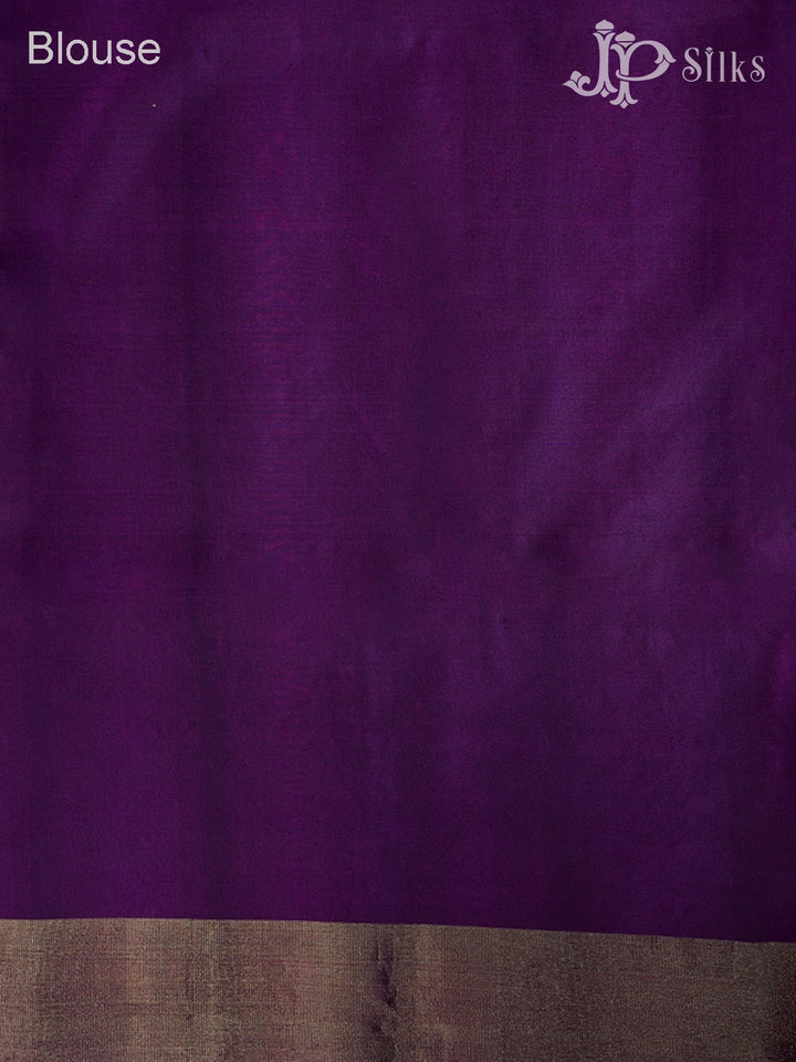 Dark Beige with Purple Soft Silk Saree - E5085 - View 6