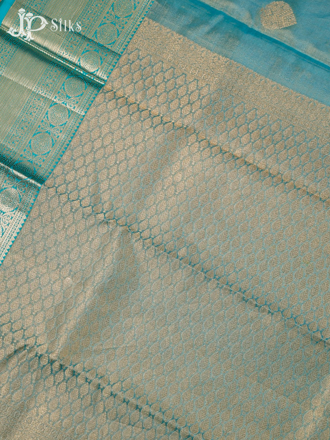 Pastel Blue Kanchipuram Tissue Fancy Silk Saree - F3570