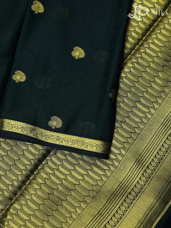 Bottle Green Semi Mysore Silk Saree - F2420 - View 4