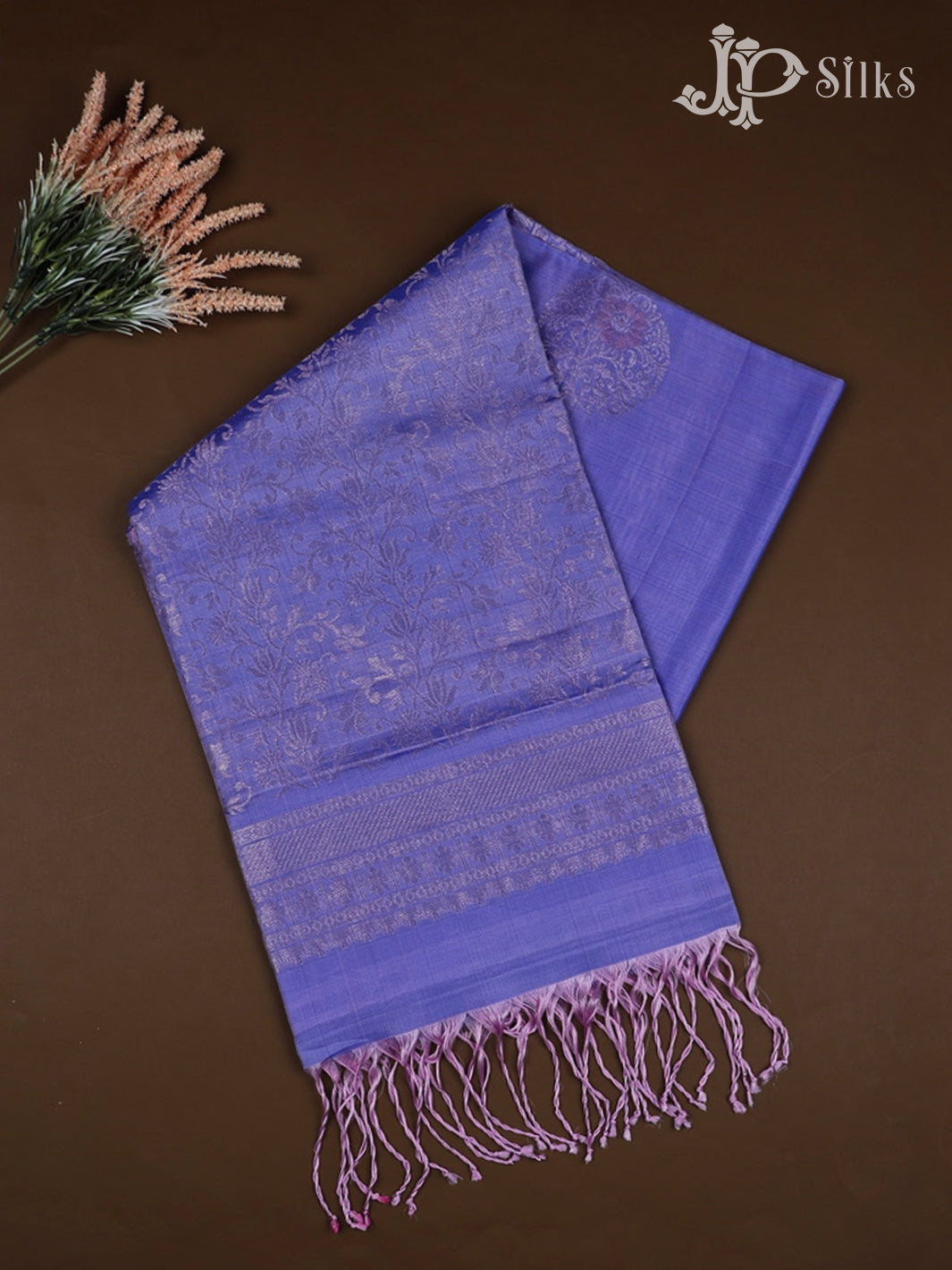 Lavender Blue Soft Silk Saree - E5092 - View 1