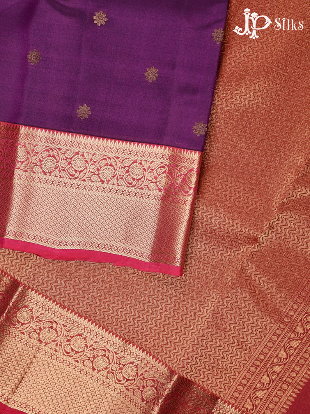 Purple And Pink Pure Silk Mixed Saree - G58