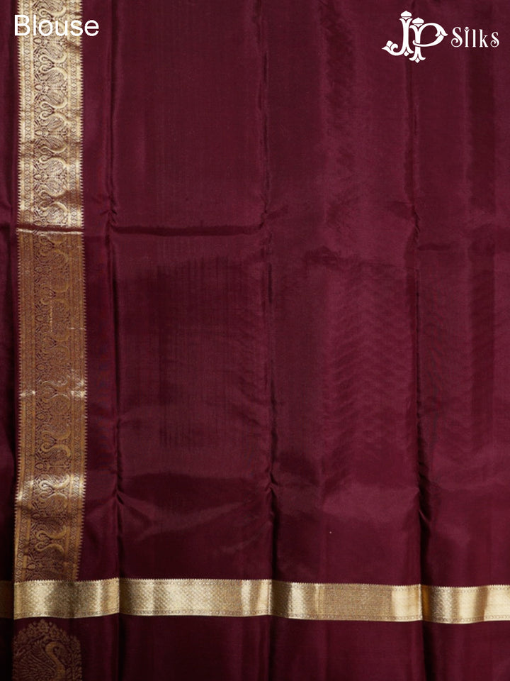 Grey & Maroon Pure Silk Mixed Saree - G324-view6