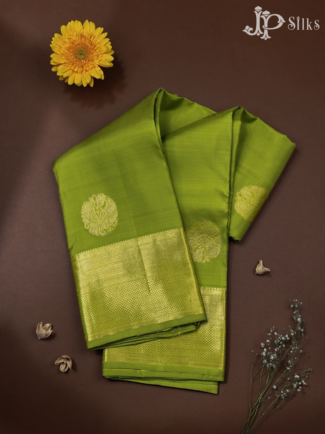 Light Green Kanchipuram Silk Saree - E4701 - View 1