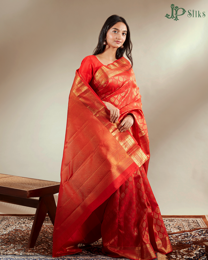 Red Kanchipuram Silk Saree - E4581