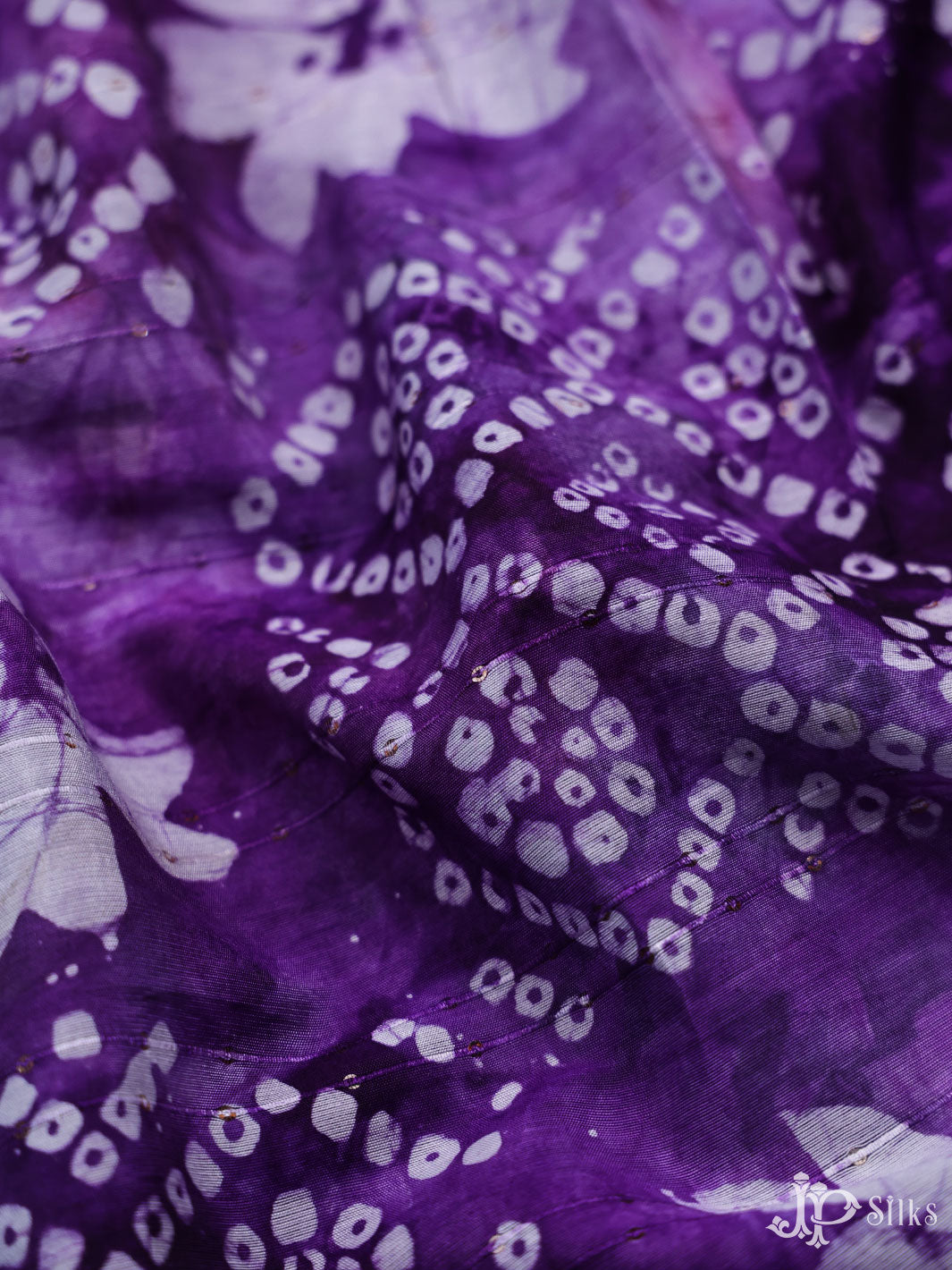 Purple Cotton Saree - E1362 - View 2