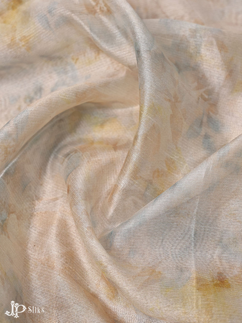 Cream and Yellow Semi Tissue Unstiched Chudidhar Material - E1876 - View 2
