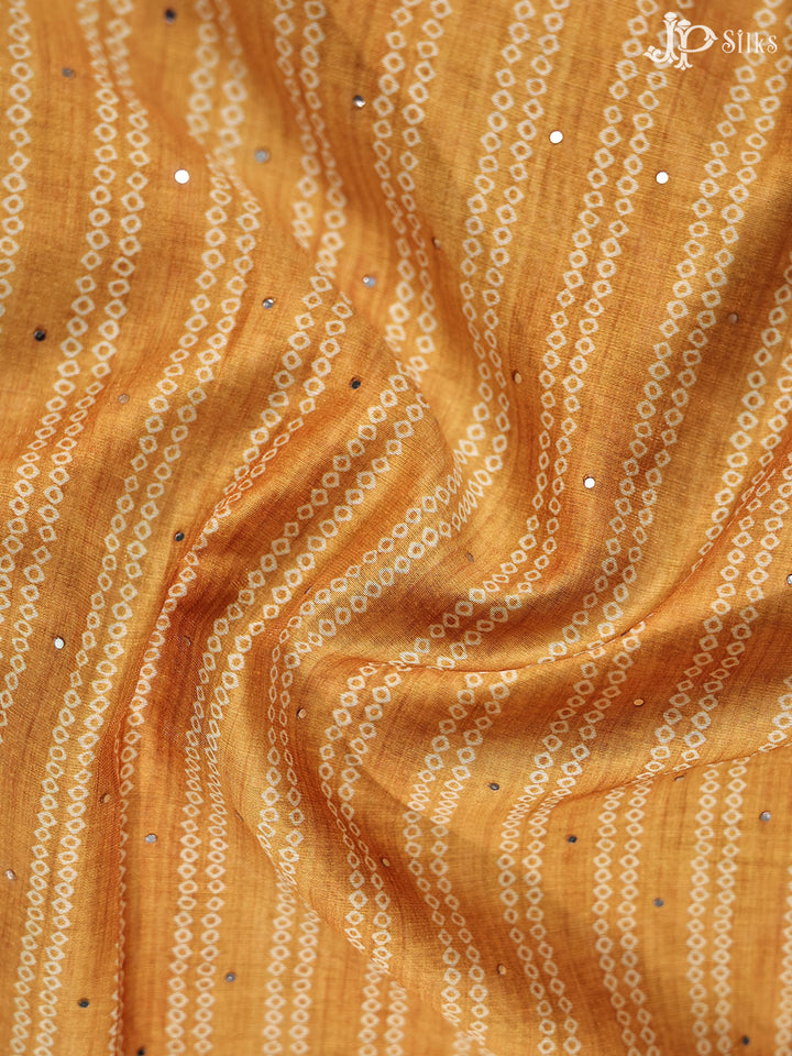 Yellow Tussar Unstiched Chudidhar Material - E1464 - View 2