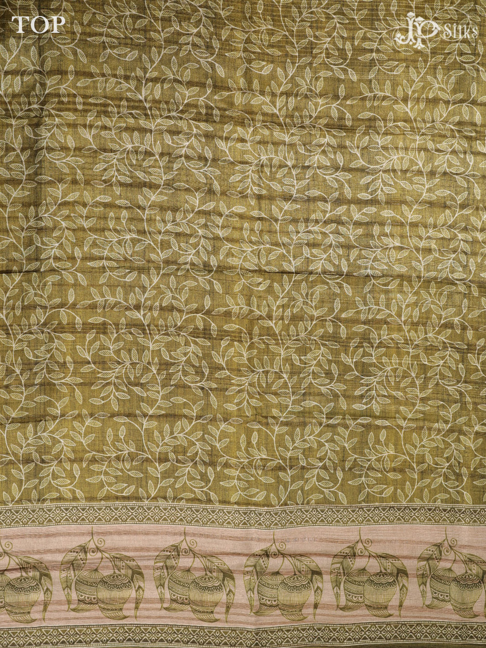 Green and Sandal Tussar Unstiched Chudidhar Material - E1015 - View 2