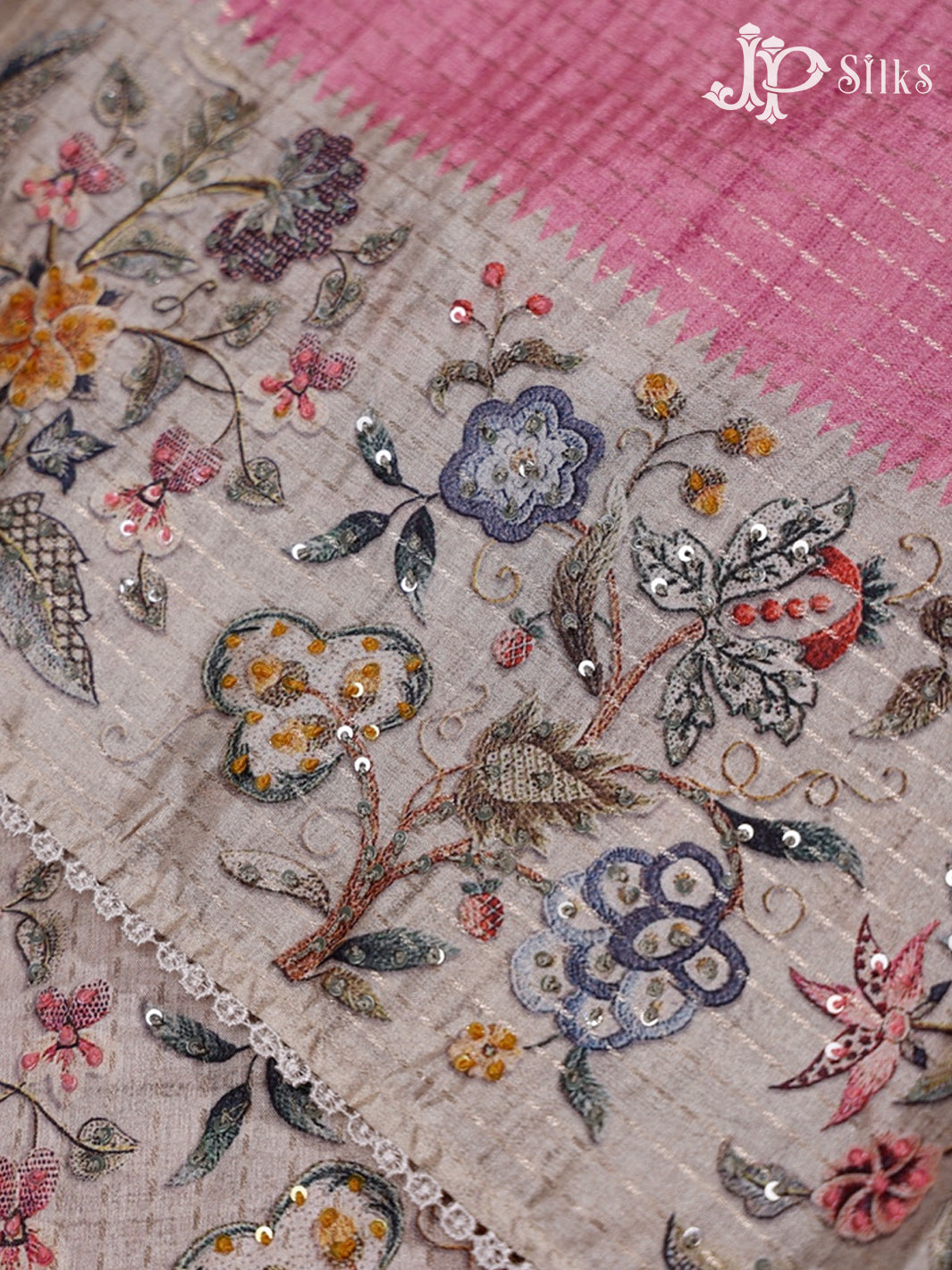 Onion Pink Semi Tussar saree -G611-view5