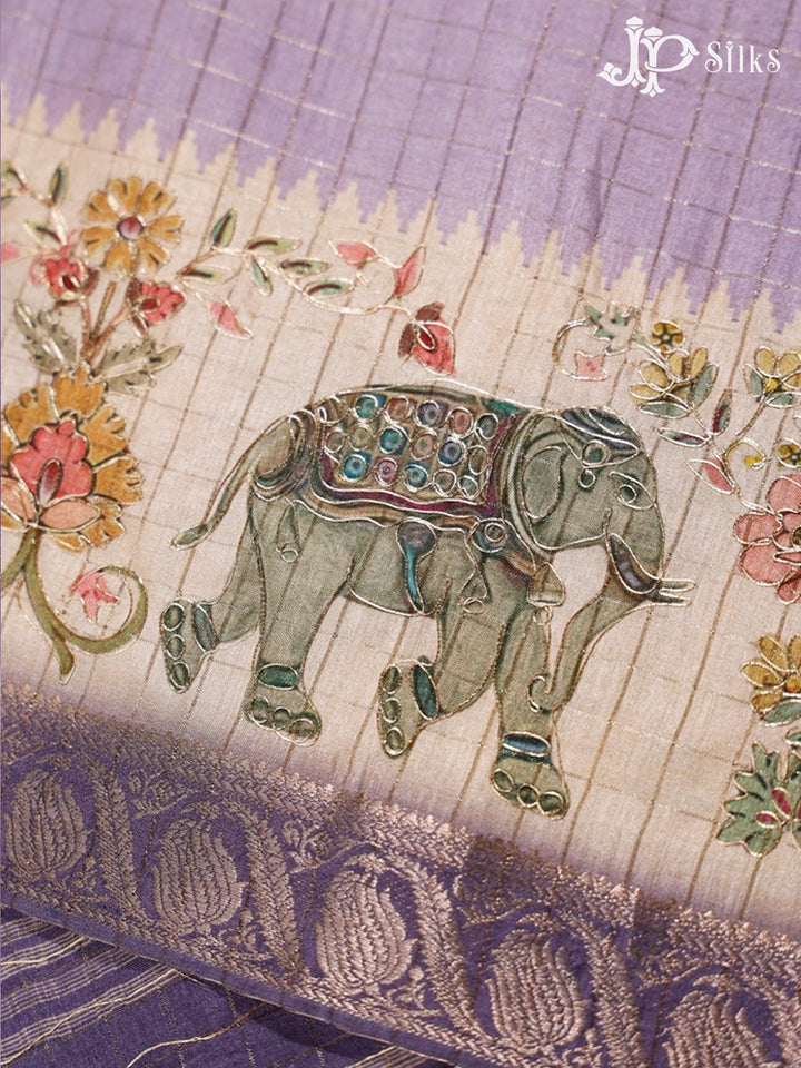 Light Lavender Semi Tussar Saree - G607-view4