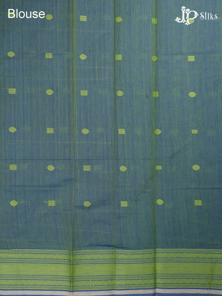 Blue Chettinad Cotton Saree - F2765 “View4”