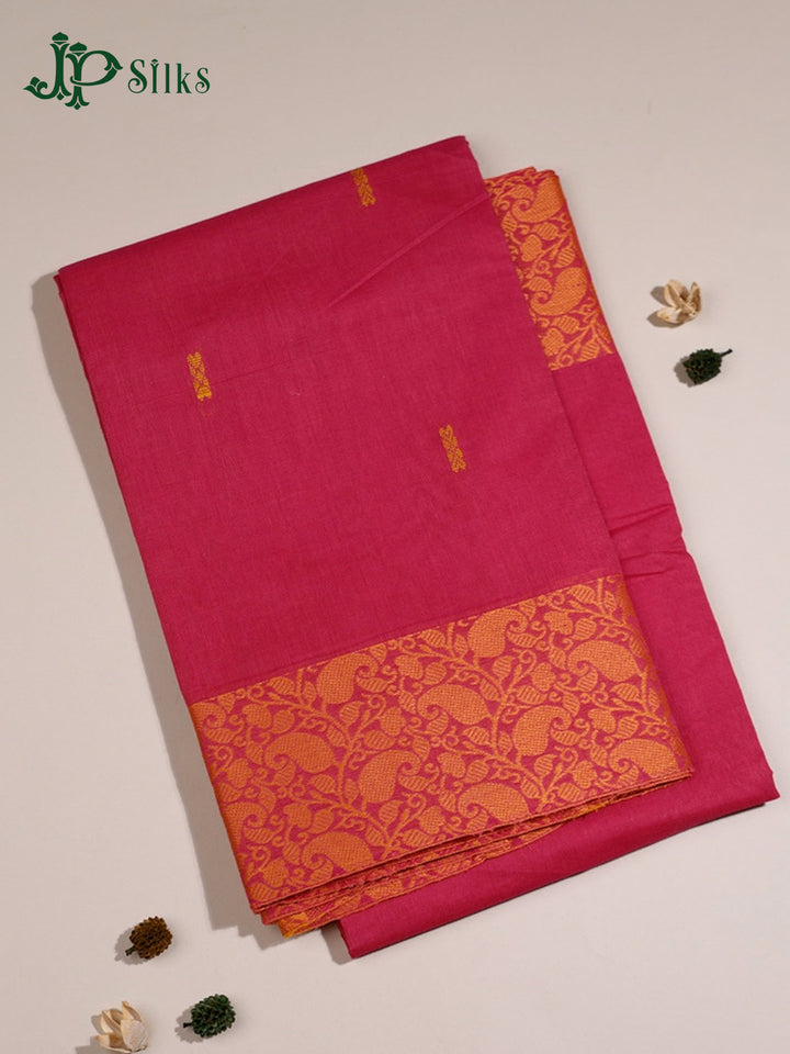 Pink Chettinad Cotton Saree - D5783 “View1”