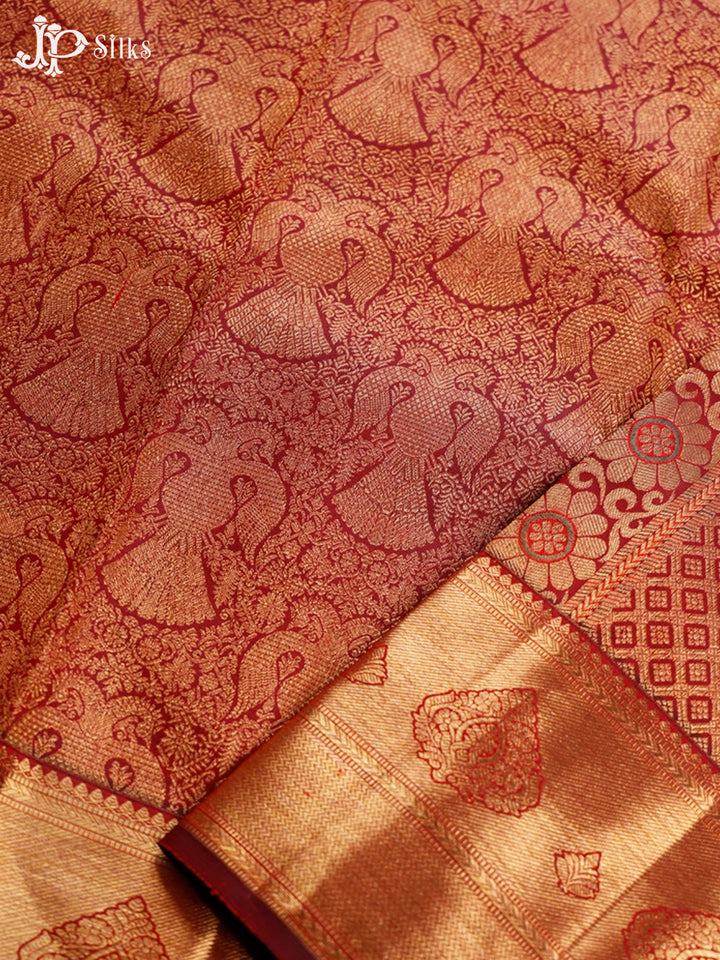 Dark Maroon Bridal Kanchipuram Silk Saree - G209