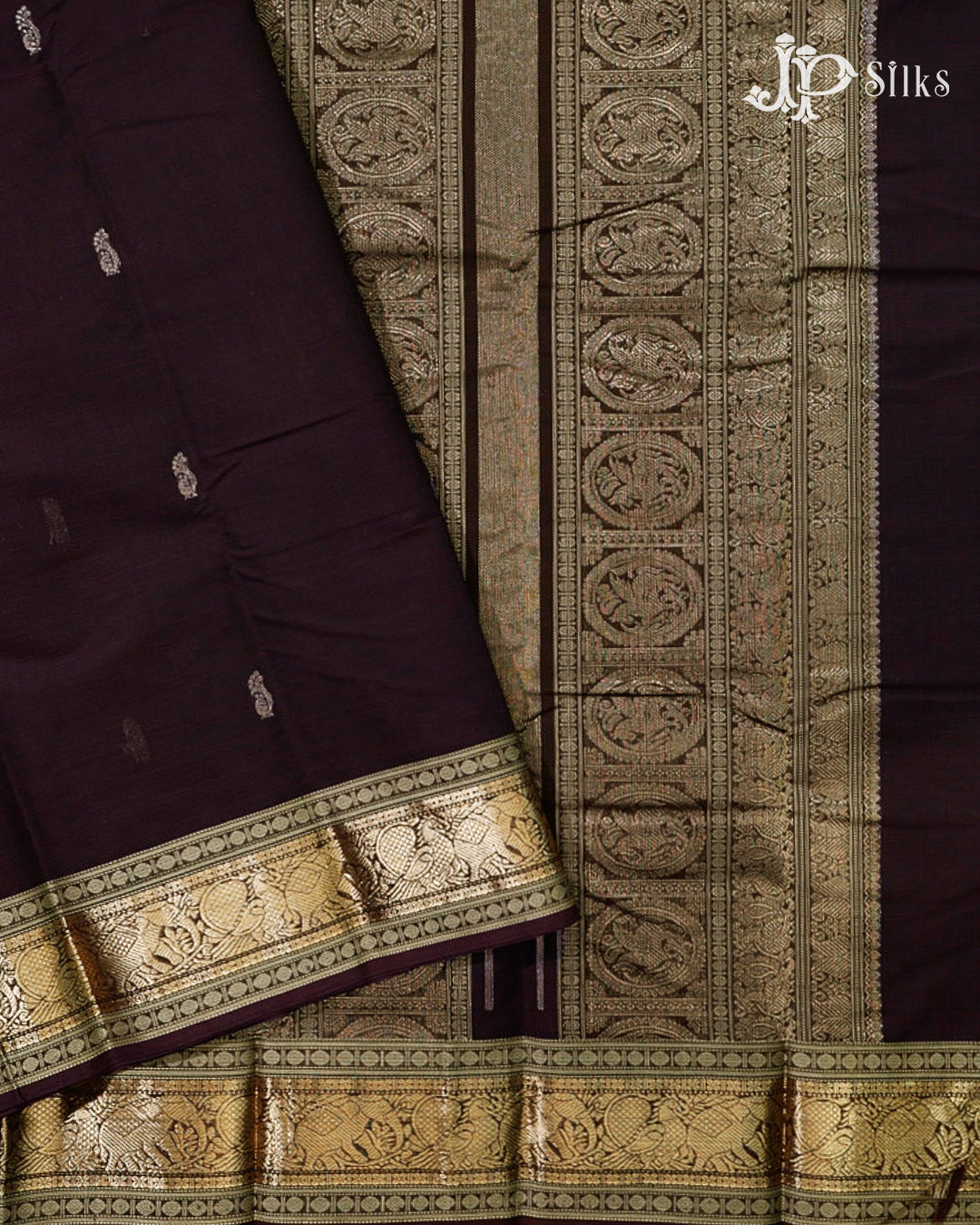 Dark Brown Kanchi Cotton Saree H29