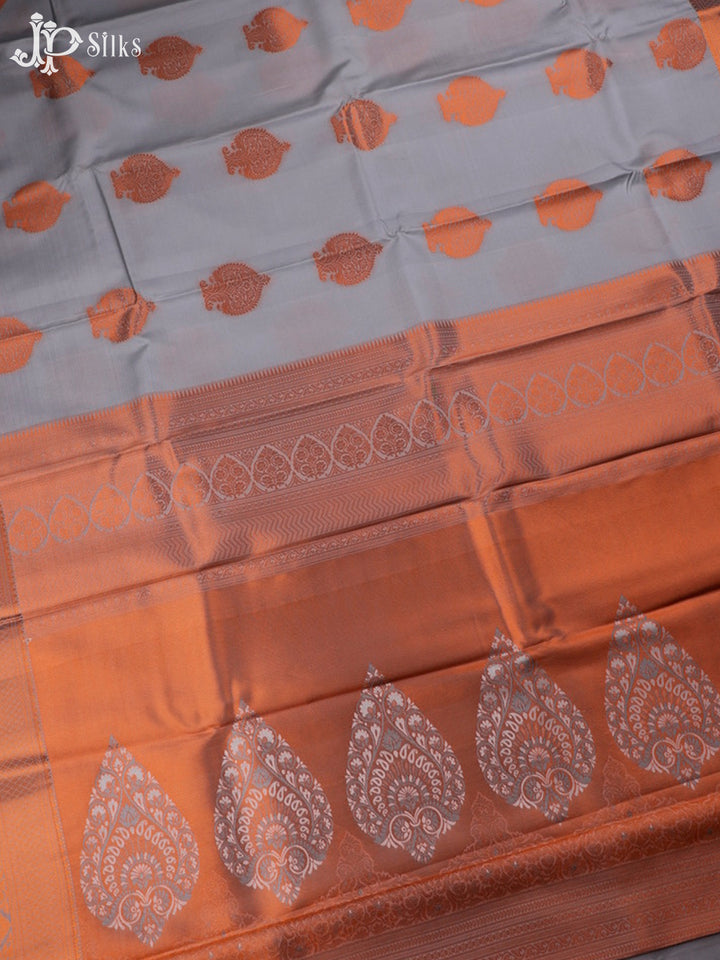 Grey Art Silk Saree - E1061