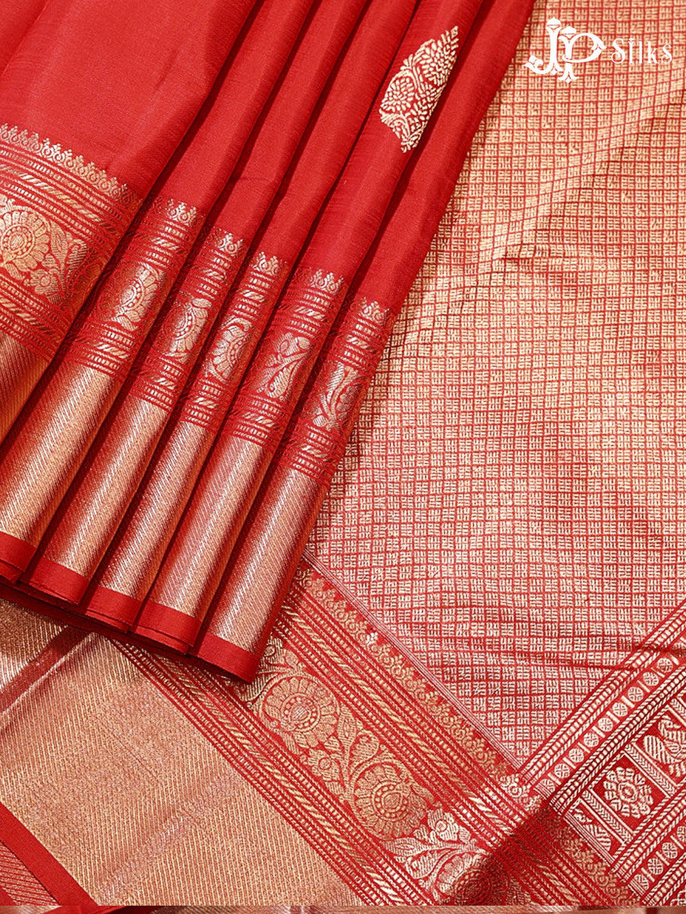 Tomato Red Kanchipuram Silk Saree - G847-view2